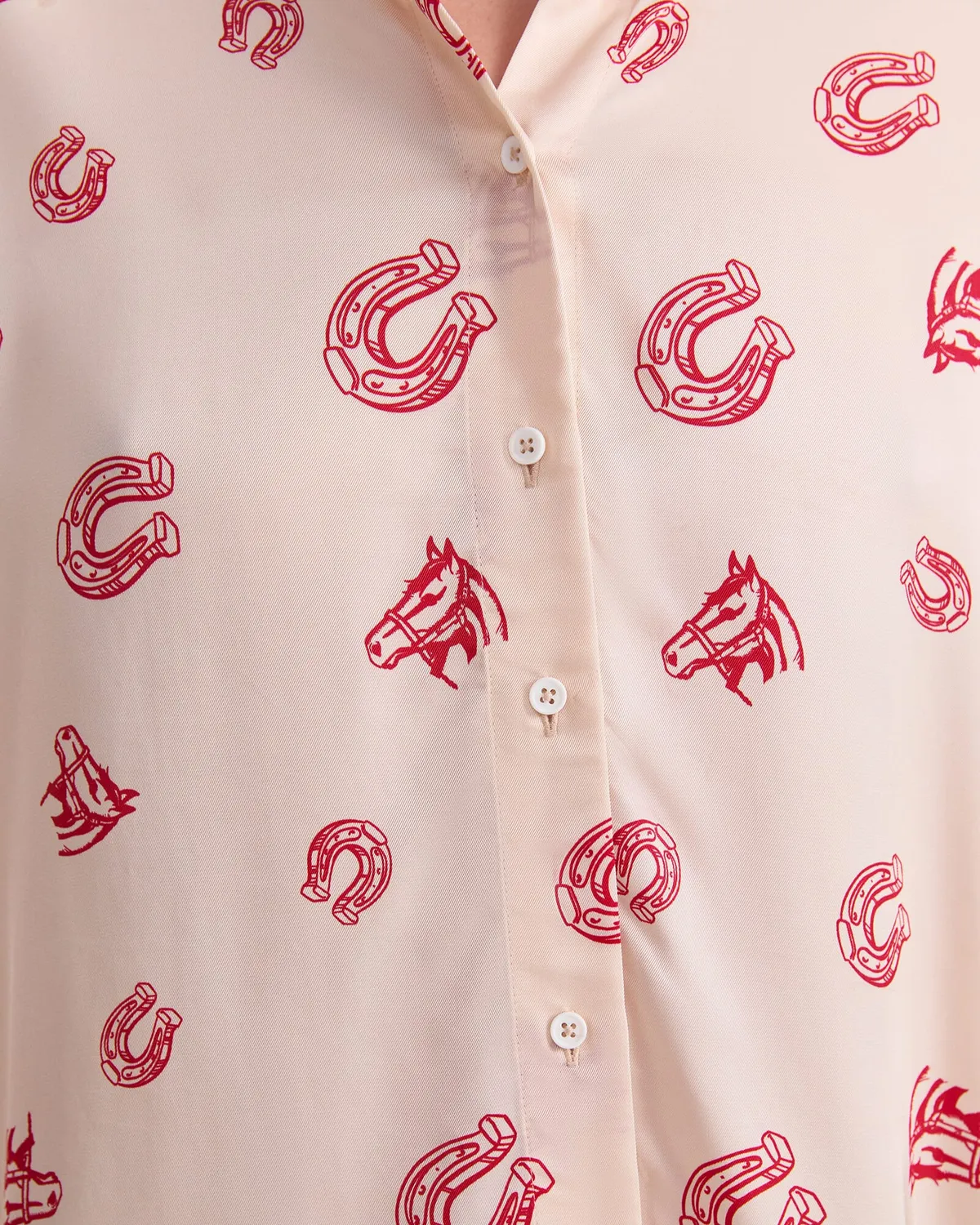 Sportscraft Horse Print camicia viscosa fantasia