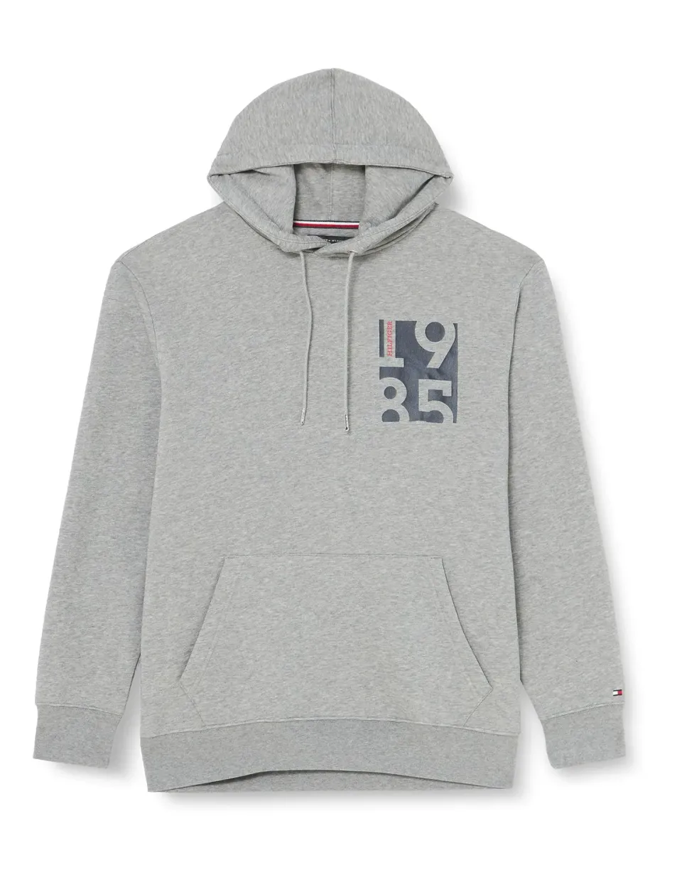 Tommy Hilfiger felpa cappuccio uomo grigia taglie forti cotone