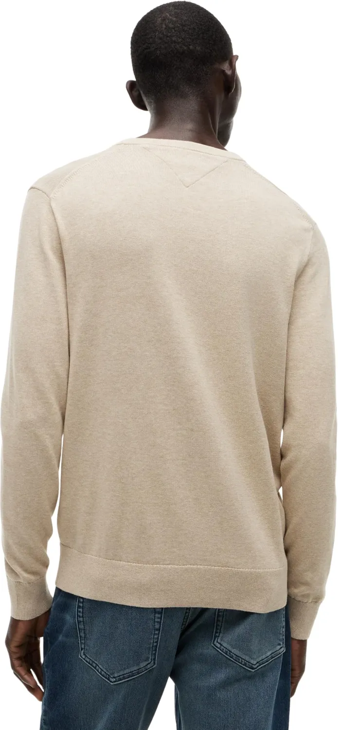Tommy Hilfiger Essential Cotton pullover uomo beige scollo V S