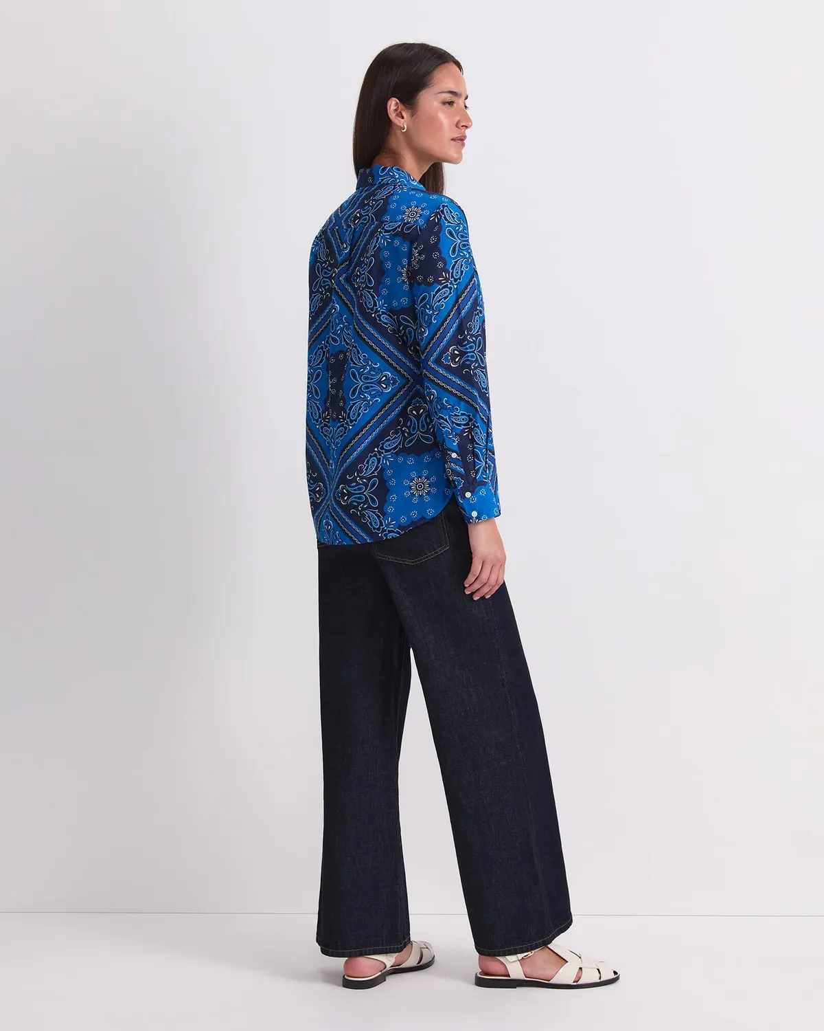 Sportscraft Bandana Print camicia donna seta cotone