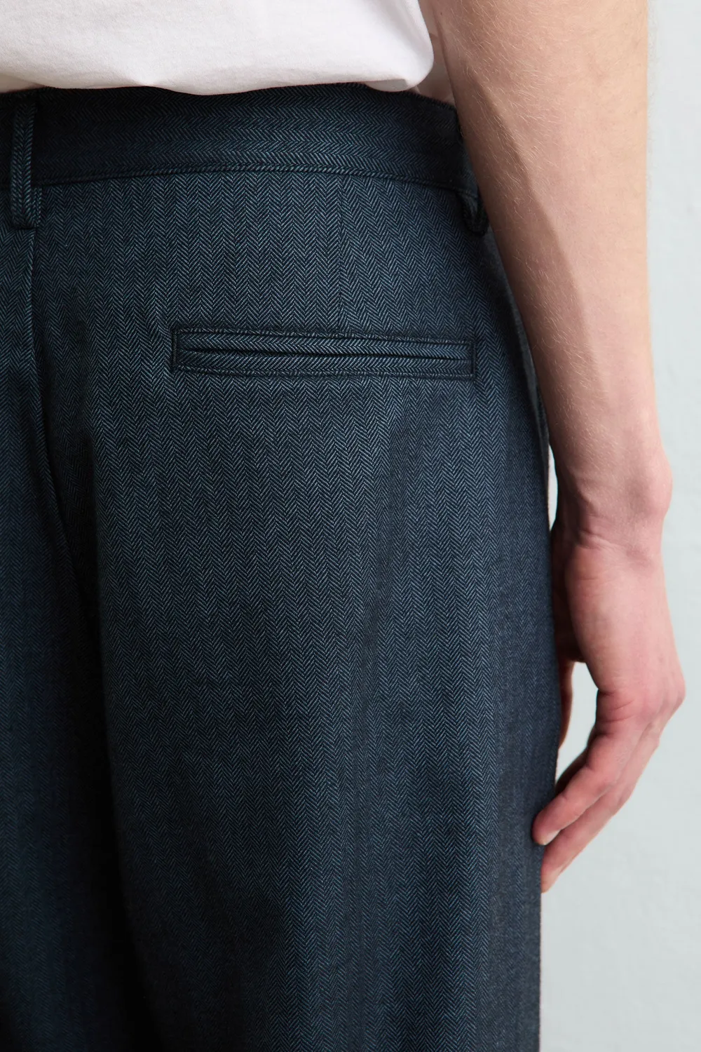 Massimo Alba Stan pantaloni uomo blu cotone doppia pinces