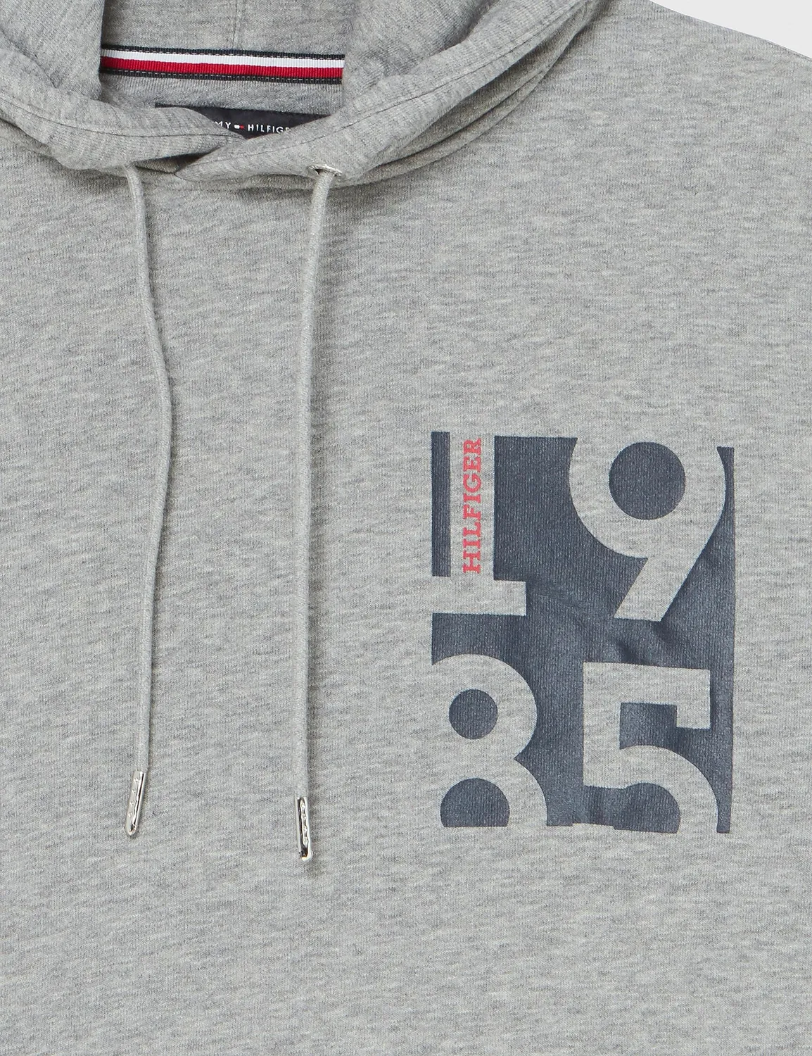 Tommy Hilfiger felpa cappuccio uomo grigia taglie forti cotone