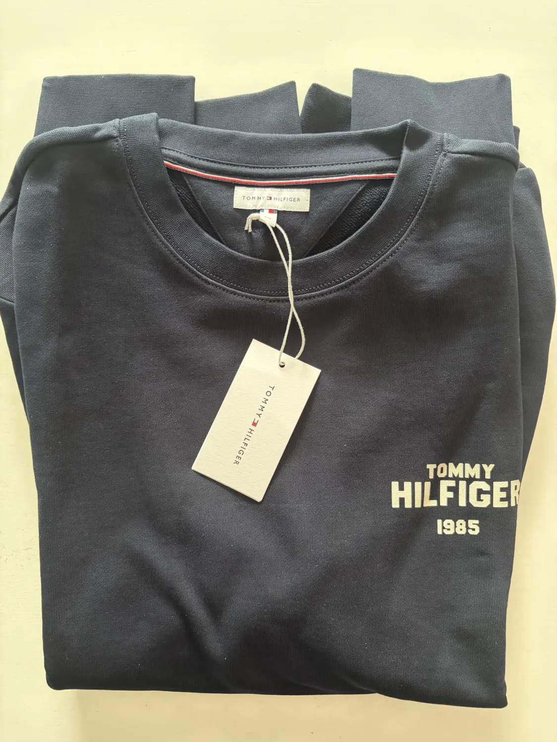 Tommy Hilfiger 1985 Felpa Uomo M Terry Girocollo Cotone