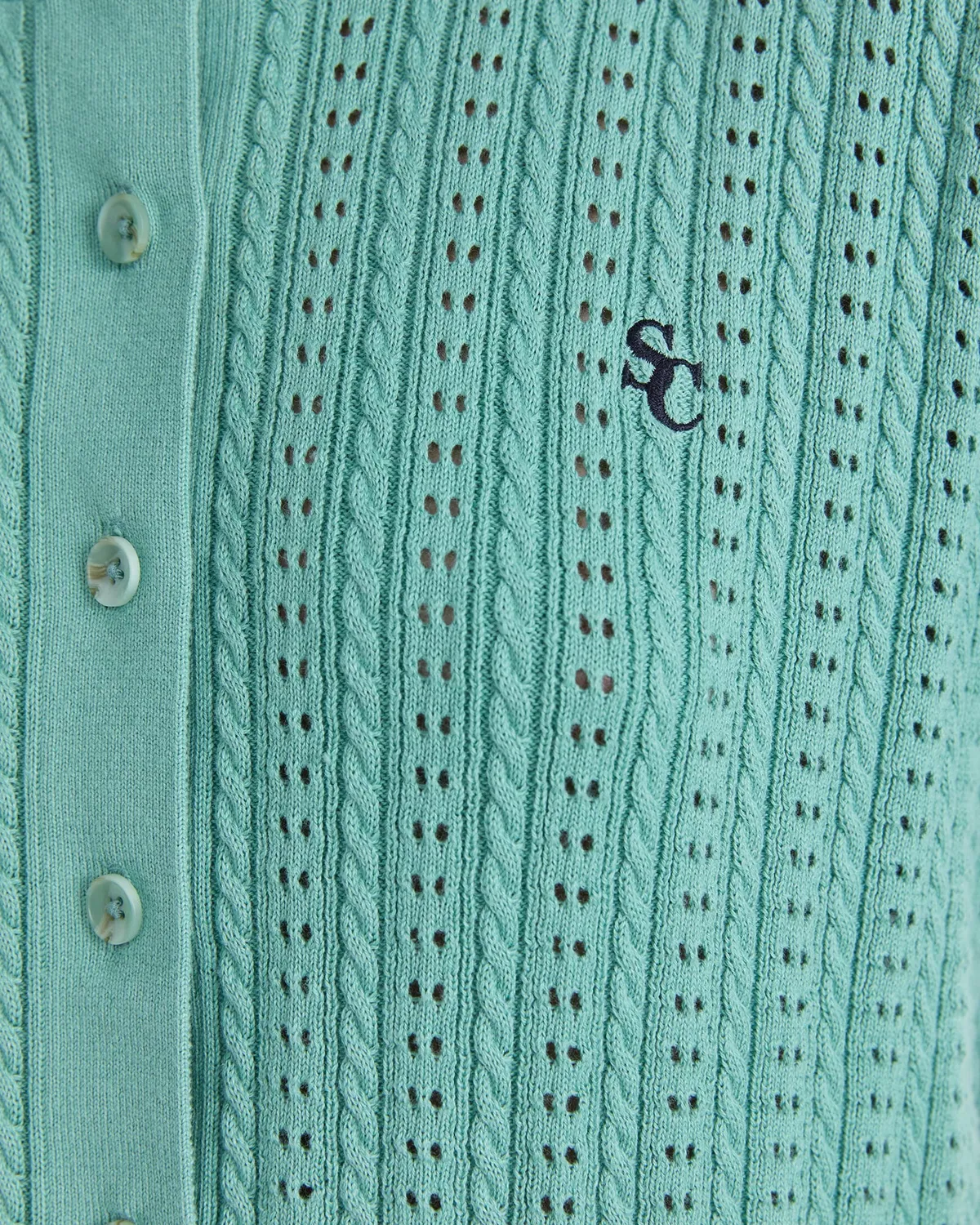 Sportscraft Elka Cable Pointelle cardigan cotone