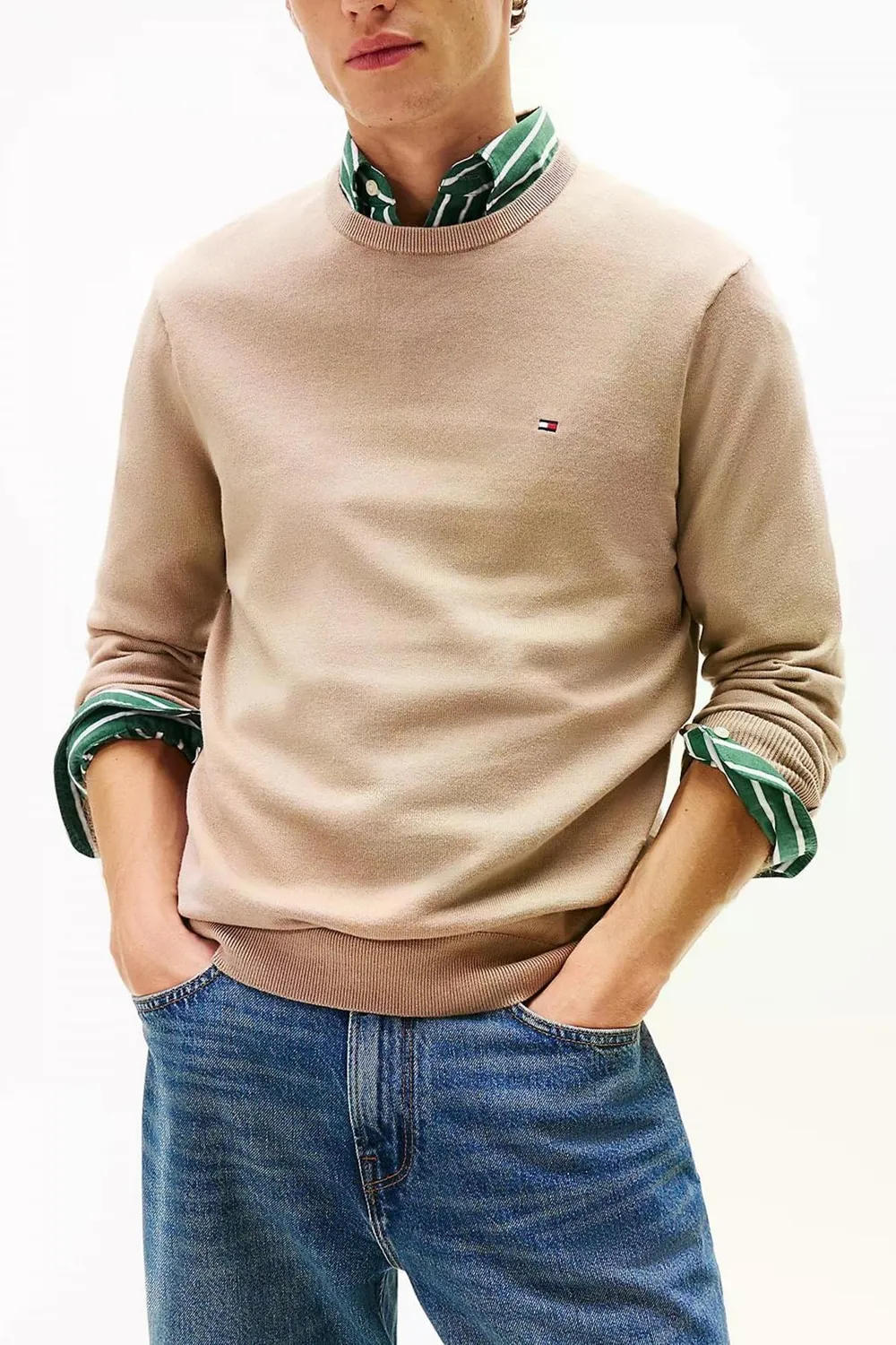Tommy Hilfiger Essential Cotton Pullover Beige XXL