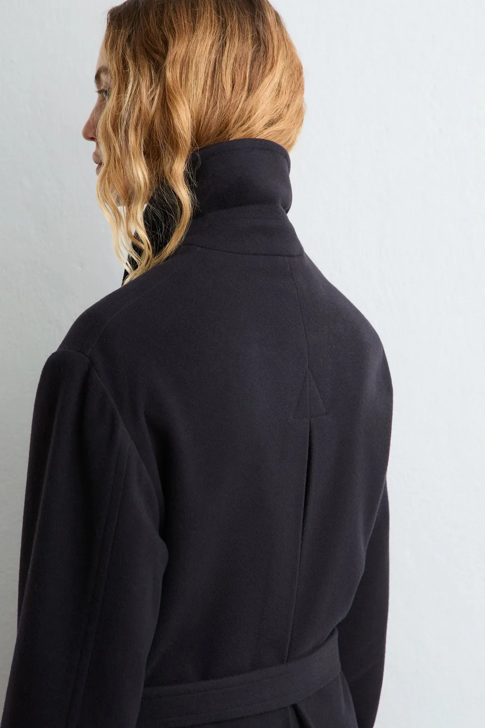 Massimo Alba Lisbona trench blu panno lana