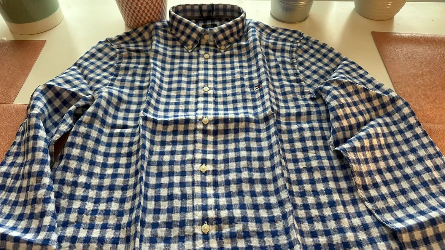 Tommy Hilfiger Linen Gingham MW0MW42401 camicia quadri