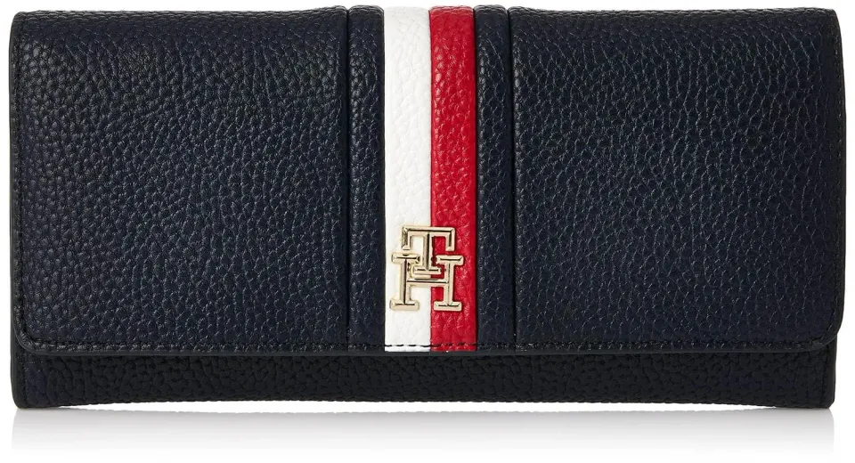 Tommy Hilfiger TH Emblem Large Flap portafoglio donna pelle