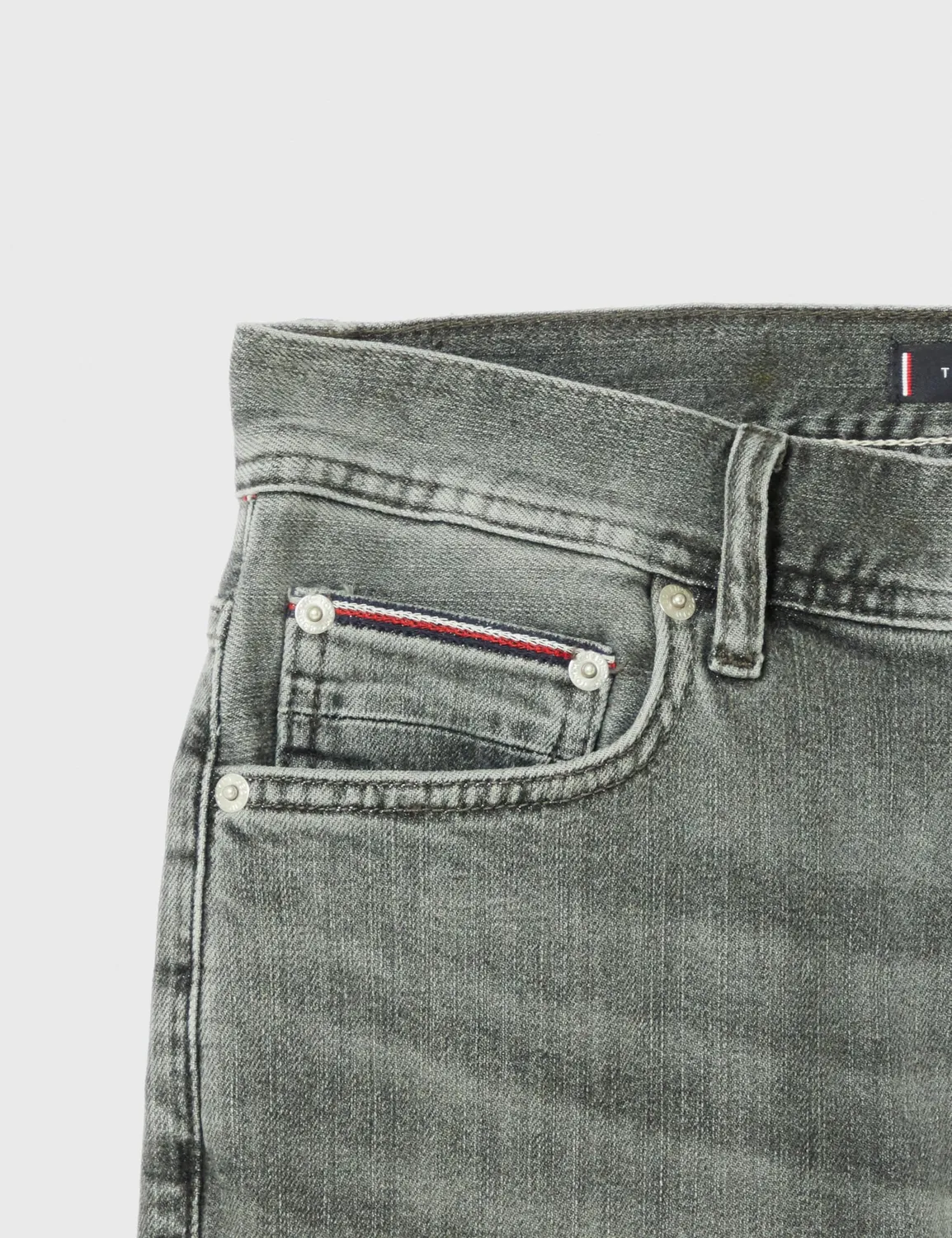 Tommy Hilfiger Denton jeans dritti uomo grigio elasticizzato
