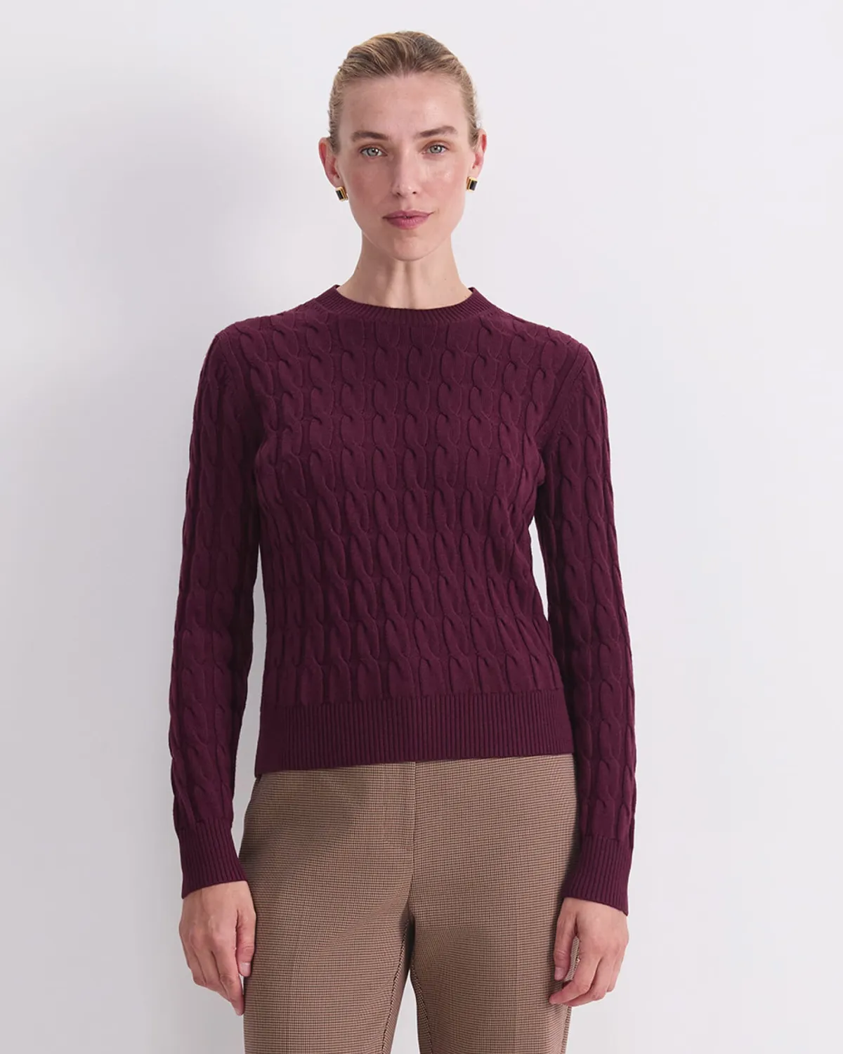 Sportscraft Merino Cable Sweater maglione lana merino