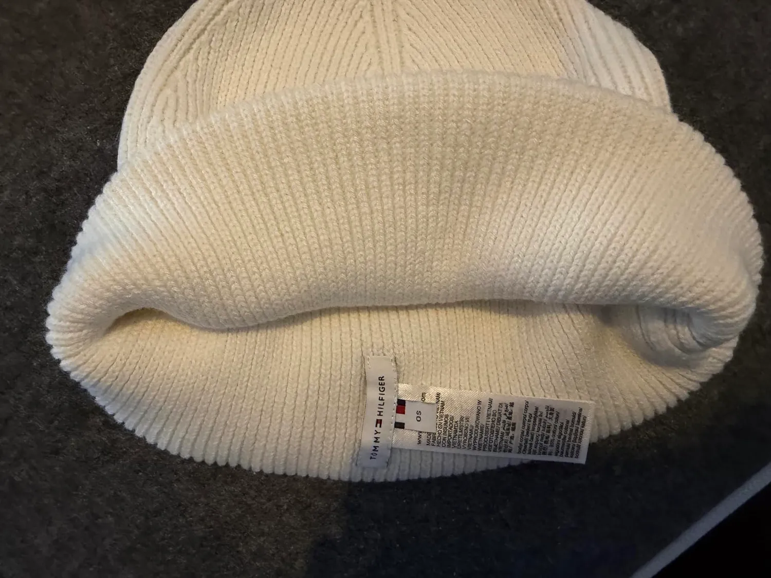Tommy Hilfiger TH Flag cuffia uomo gialla cotone pima