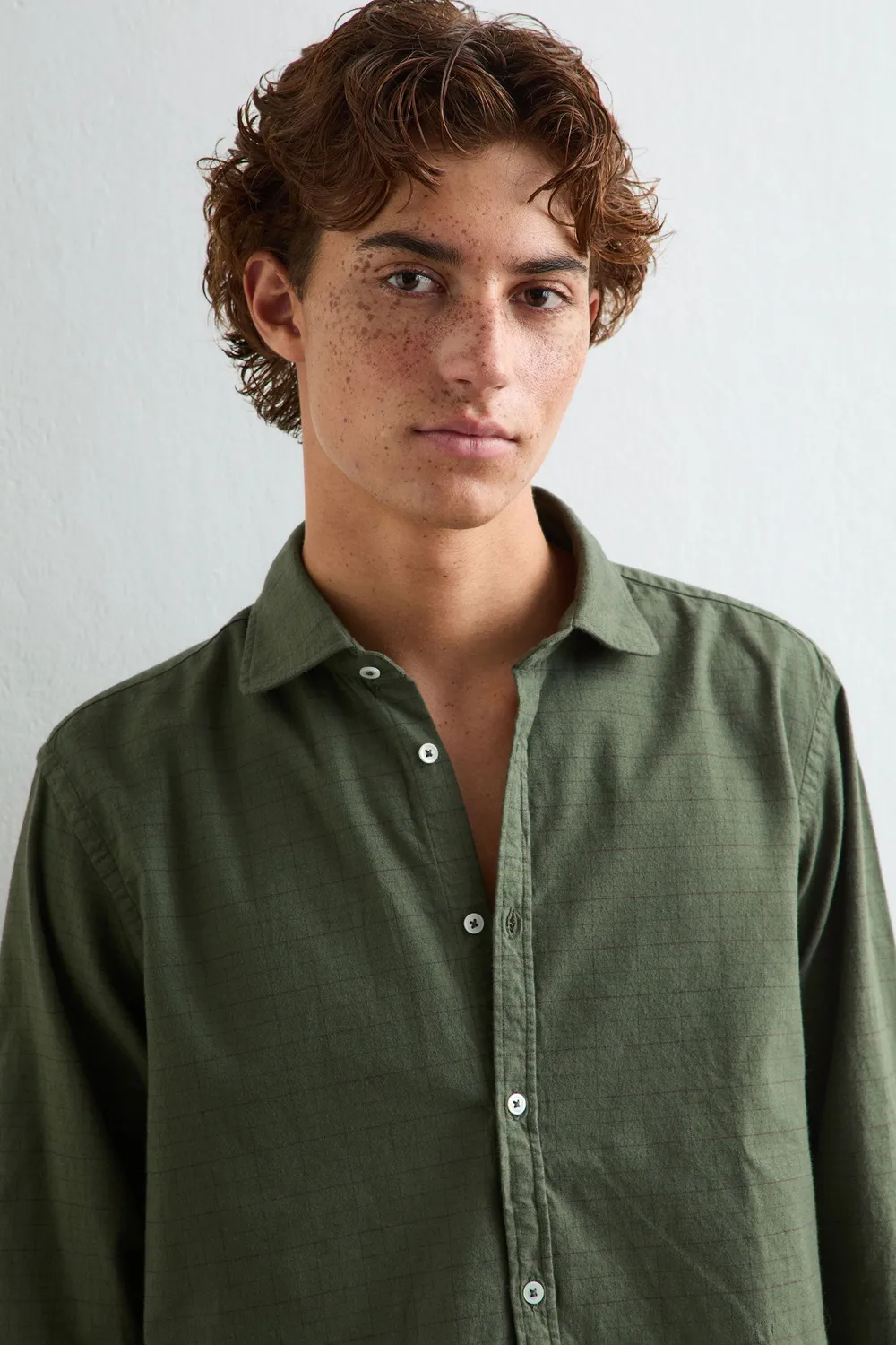 Massimo Alba CANARY CHECK camicia forest night cotone