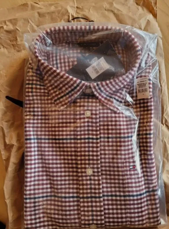 Tommy Hilfiger Brushed Gingham camicia maniche lunghe M
