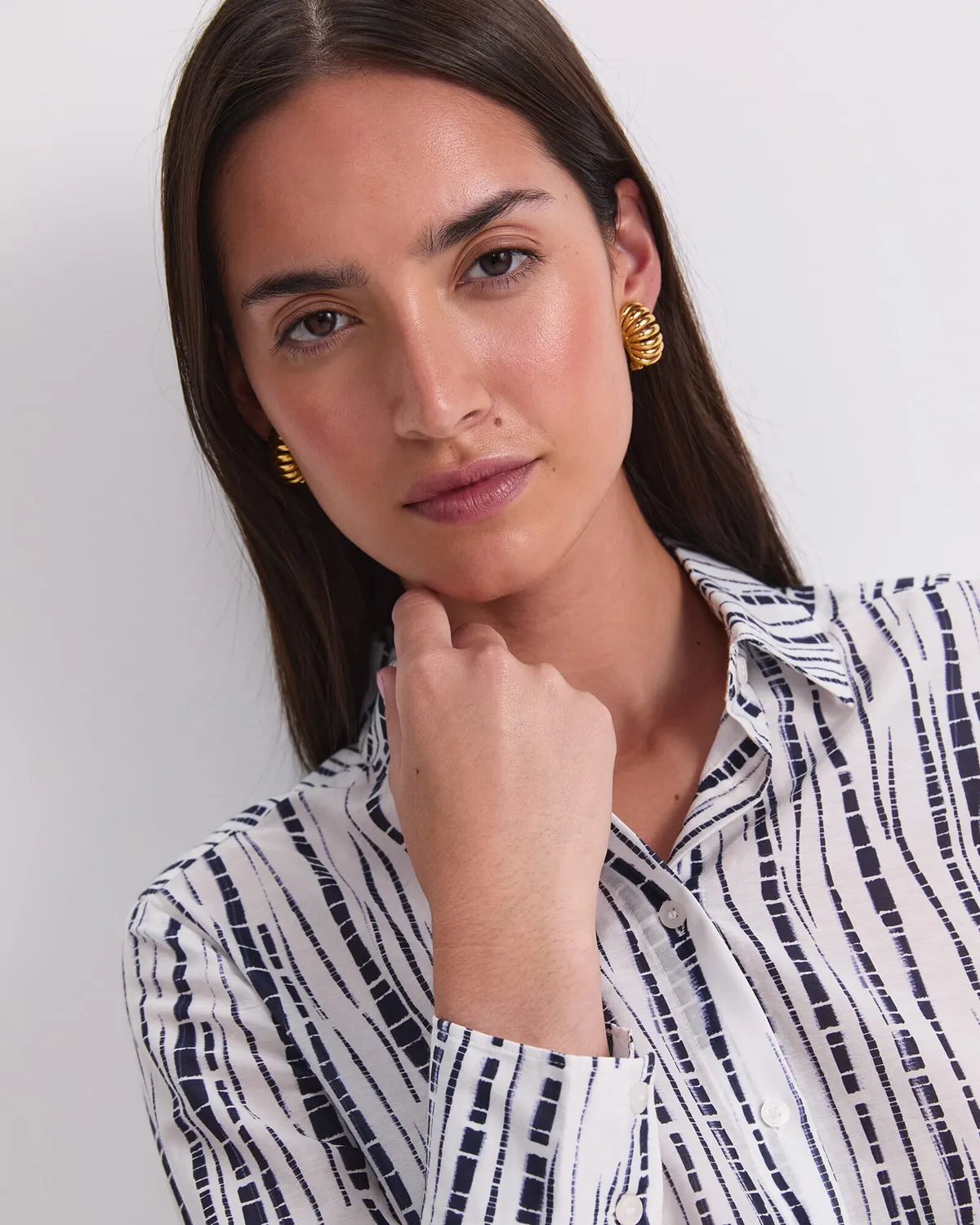 Sportscraft Stripe Cotton Silk camicia righe tie-dye donna