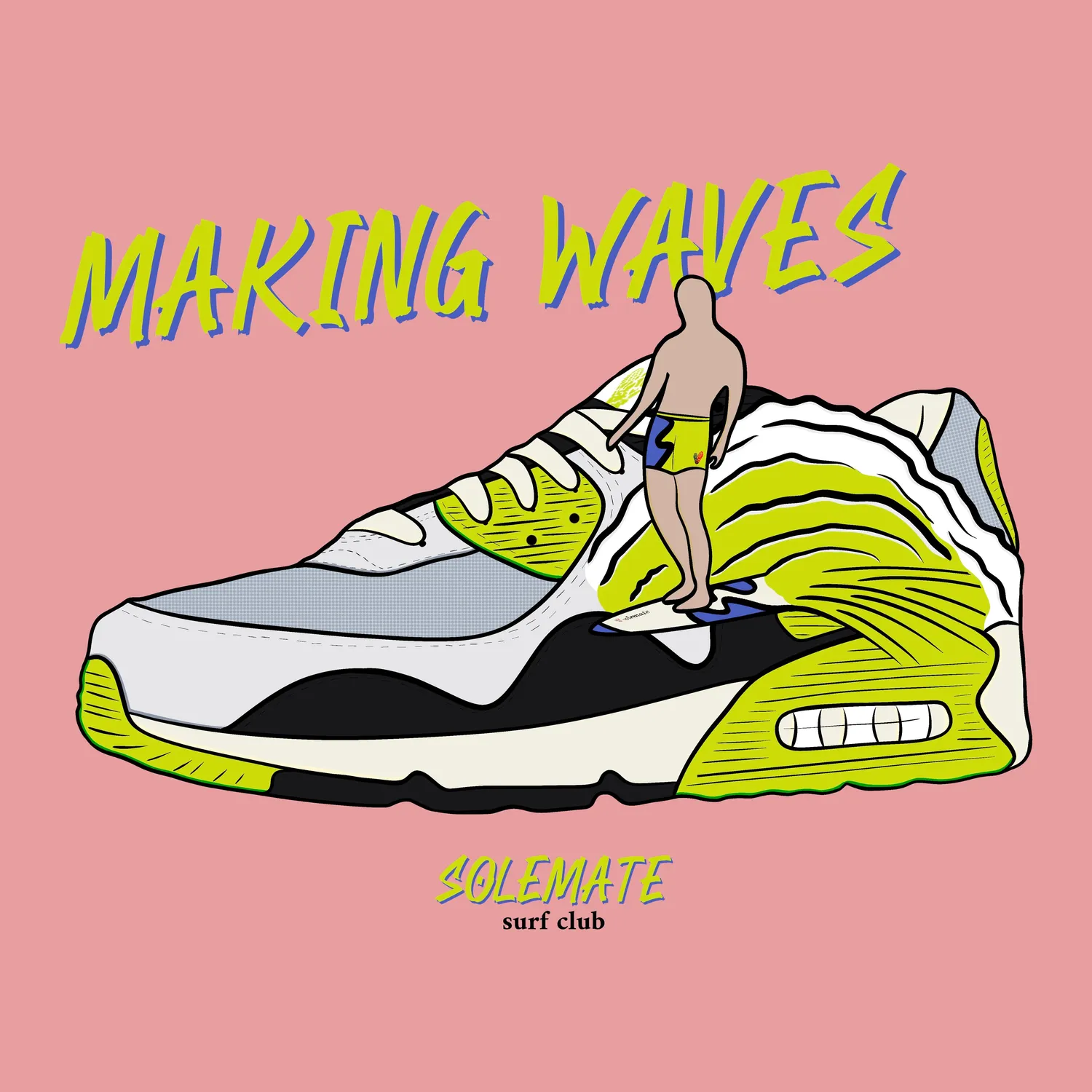Solemate Cyber Wave t-shirt rosa cotone bio