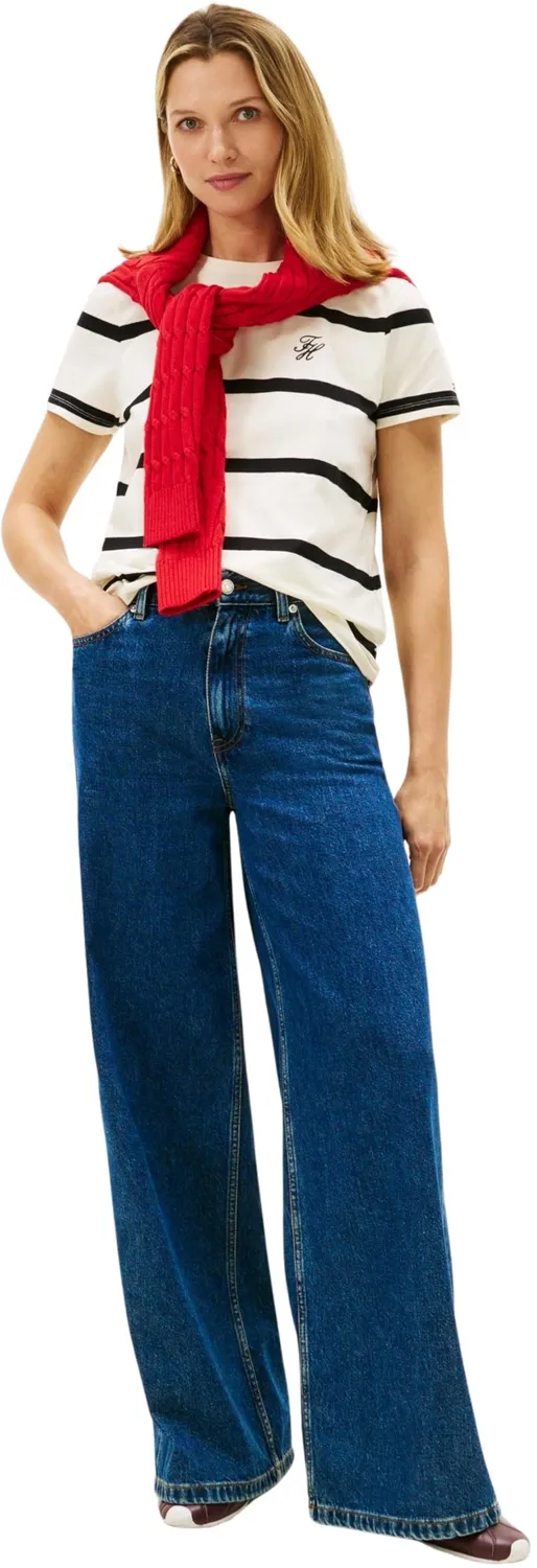 Tommy Hilfiger TH Script Ww0ww47809 Maglietta Donna L