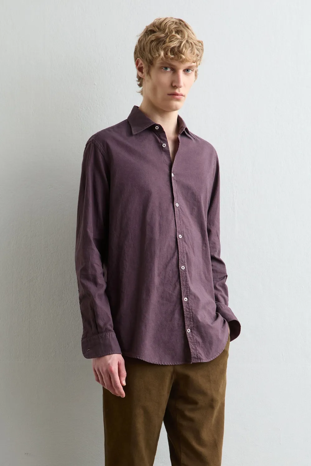 Massimo Alba Genova camicia uomo rose brown cotone