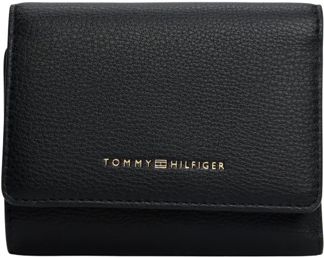 Tommy Hilfiger Flag Trifold Portafoglio Nero 12x9 cm