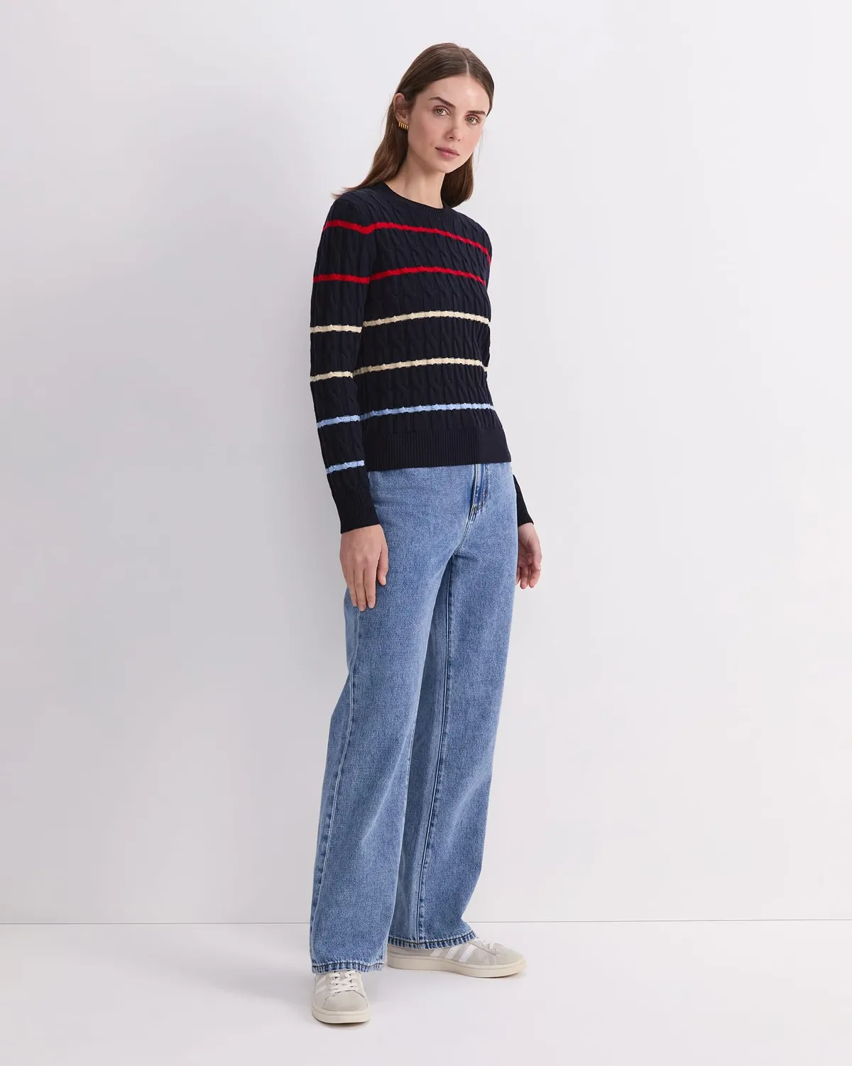 Sportscraft Merino Cable Sweater maglione lana trecce