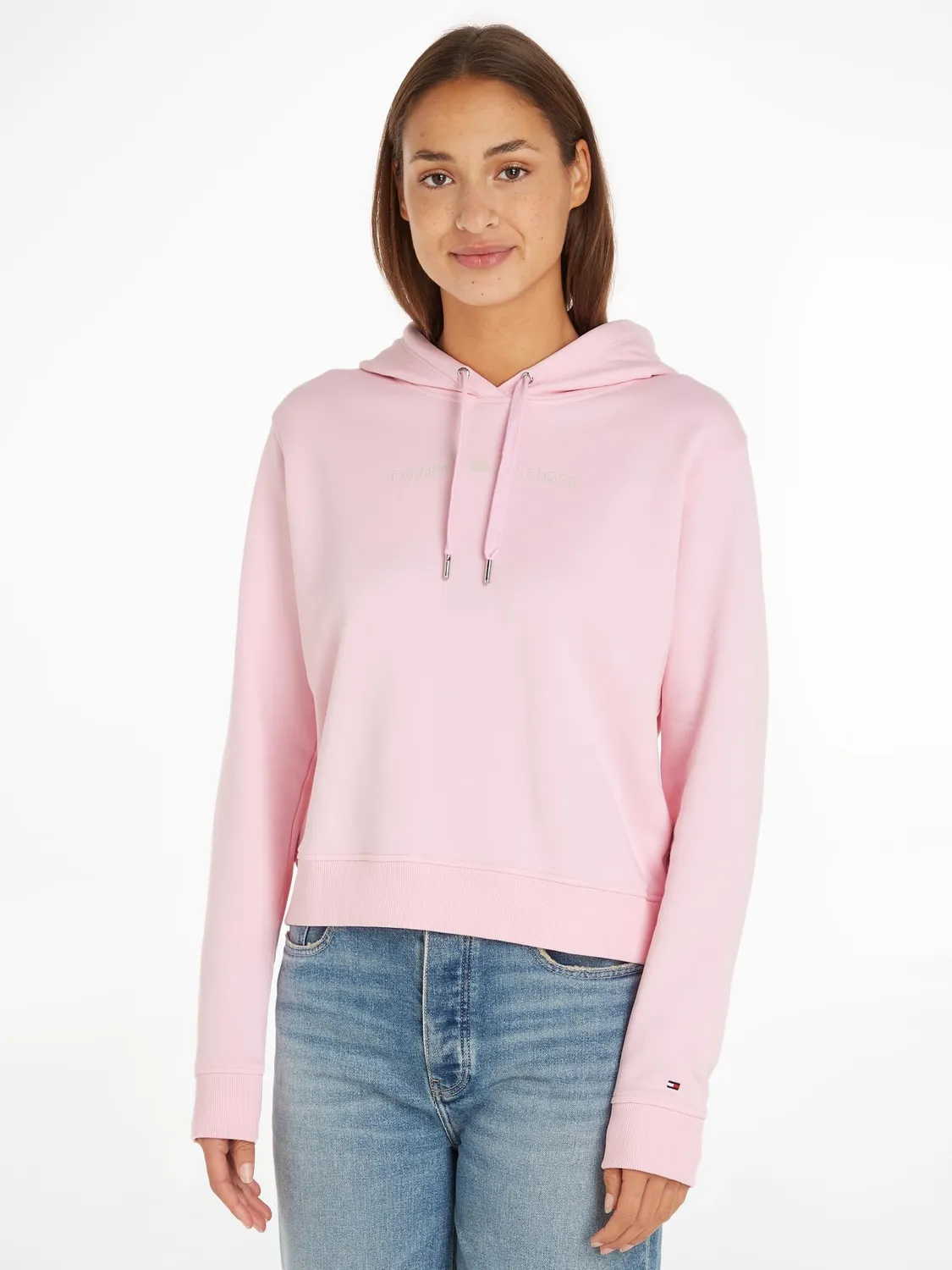Tommy Hilfiger felpa donna con cappuccio cotone