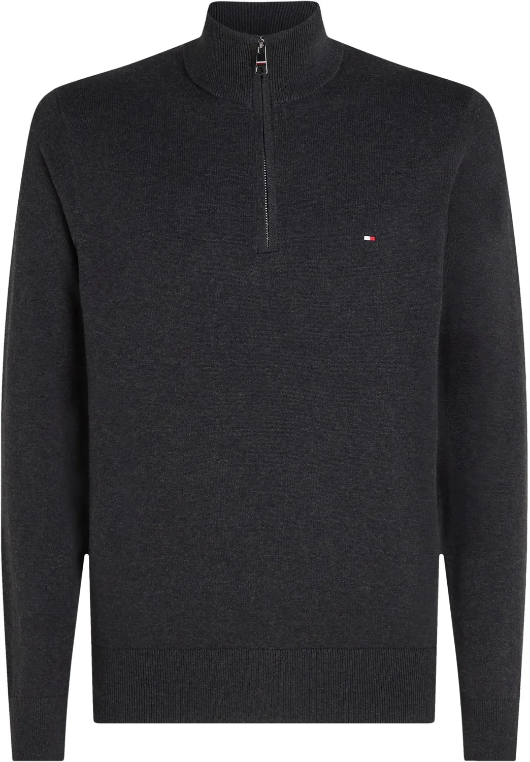 Tommy Hilfiger Mock Neck Regular Fit pullover zip uomo nero caldo