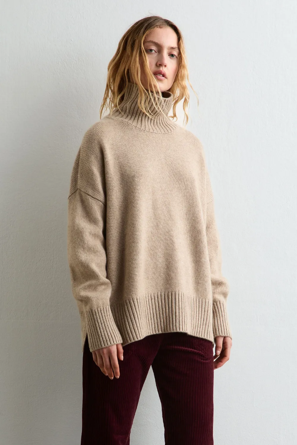 Massimo Alba Cara Dolcevita Donna Sesame Cashmere