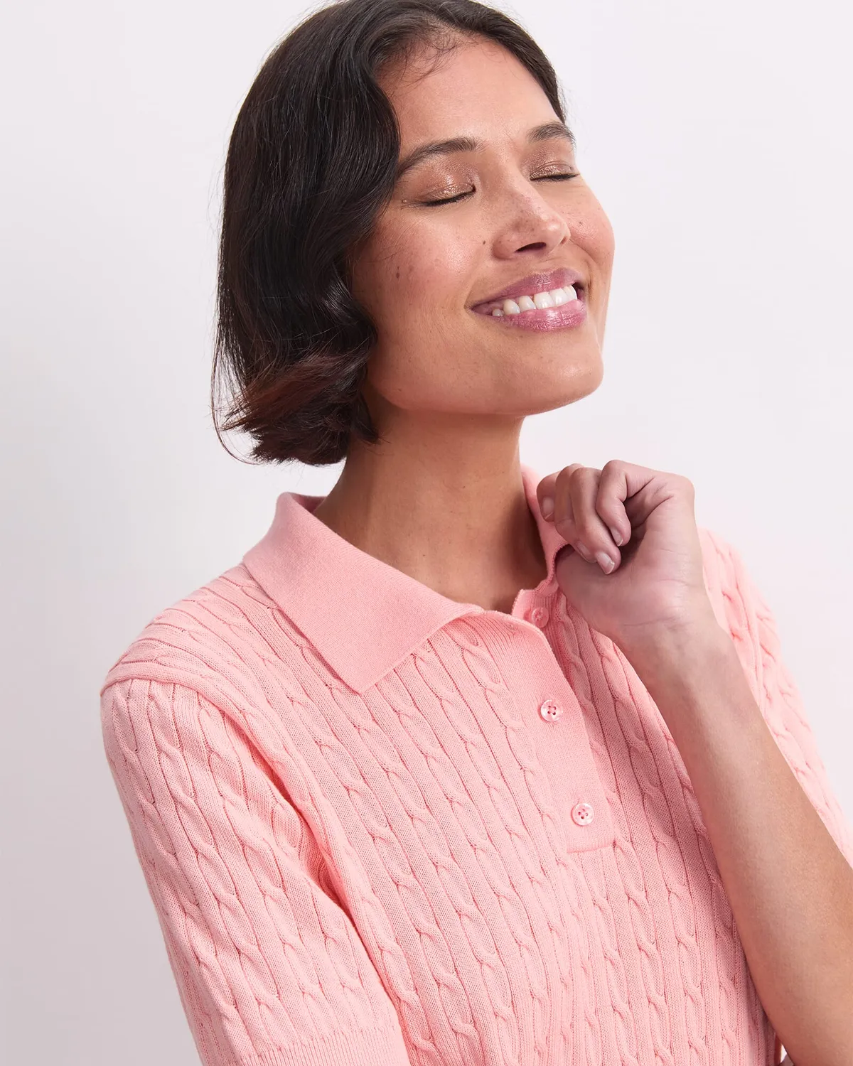 Sportscraft Chiffon Cotton Cable polo maglia donna cotone
