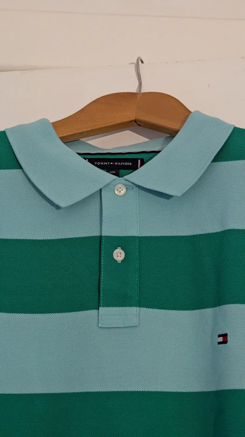 Tommy Hilfiger Block Stripe MW0MW39045 polo uomo L a righe