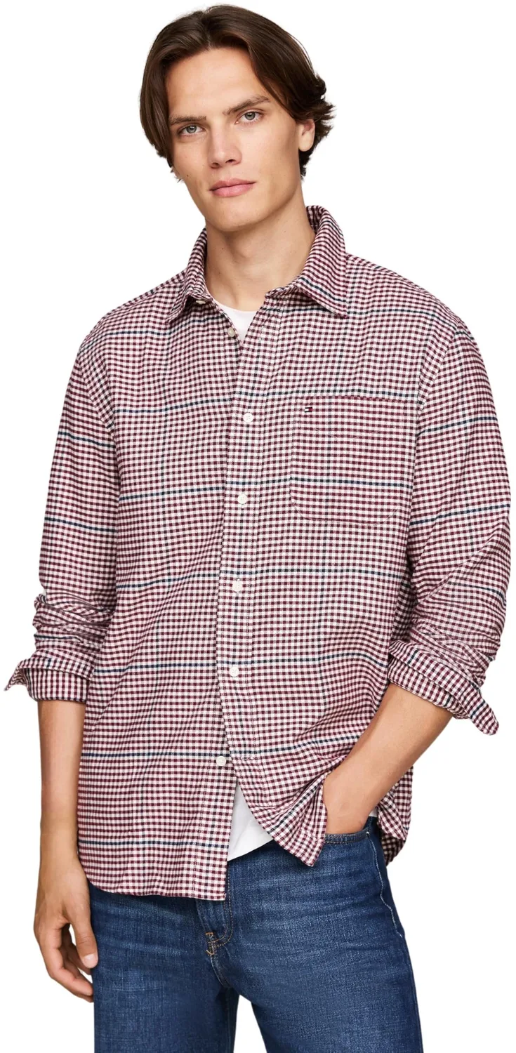 Tommy Hilfiger Brushed Gingham camicia maniche lunghe M