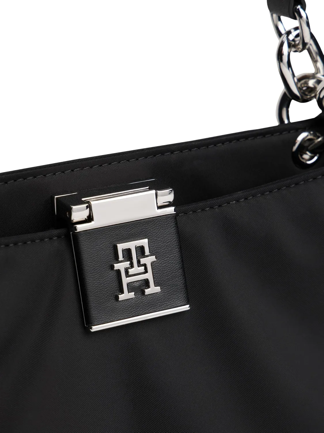 Tommy Hilfiger TH Her Med Satchel Nylon borsa nera