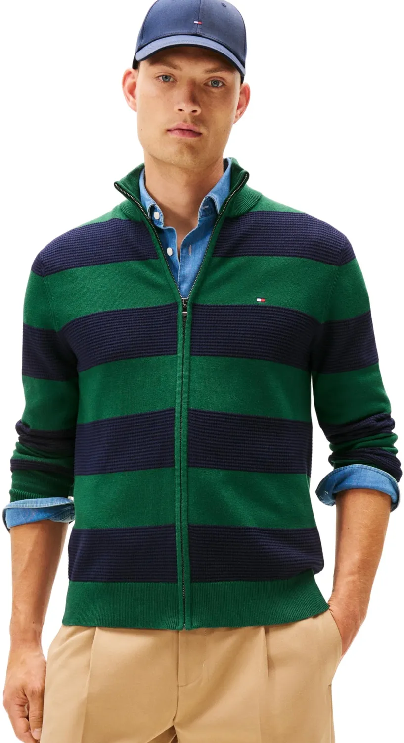 Tommy Hilfiger Block Stripe MW0MW41483 maglione zip cotone