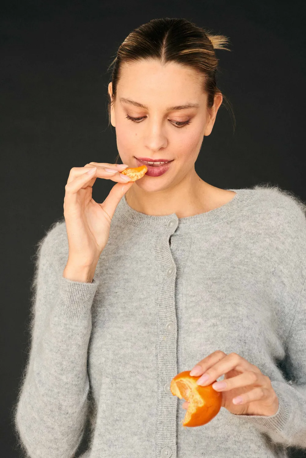 Jumper 1234 Brushed Cardigan cashmere grigio spazzolato
