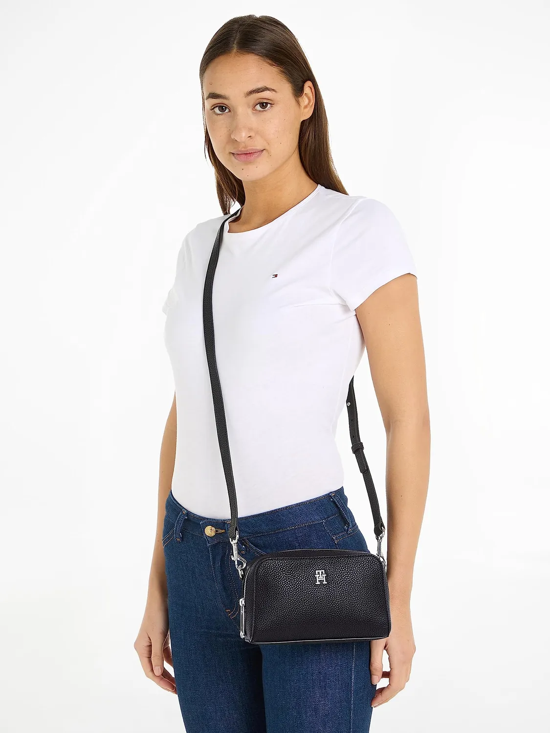 Tommy Hilfiger Emblem Crossover Piccola borsa tracolla nera