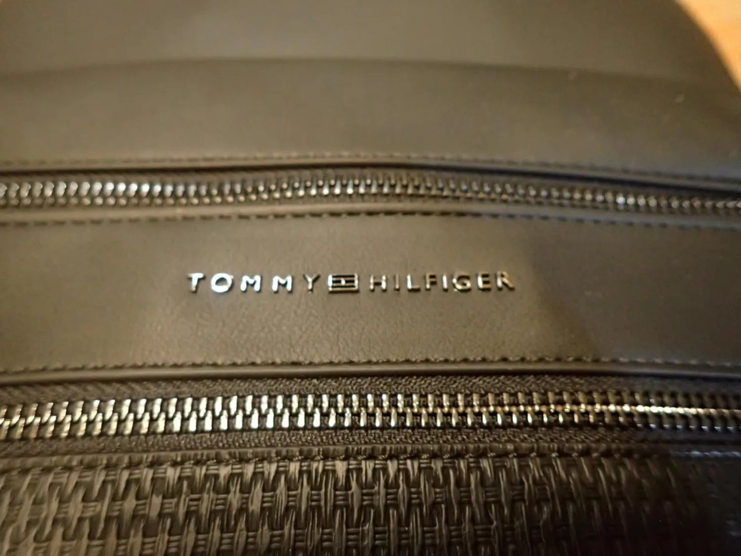 Tommy Hilfiger Woven zaino nero tasca esterna