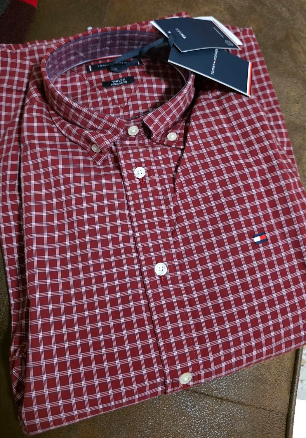 Tommy Hilfiger Flex Poplin MW0MW42430 Camicia Uomo L Check