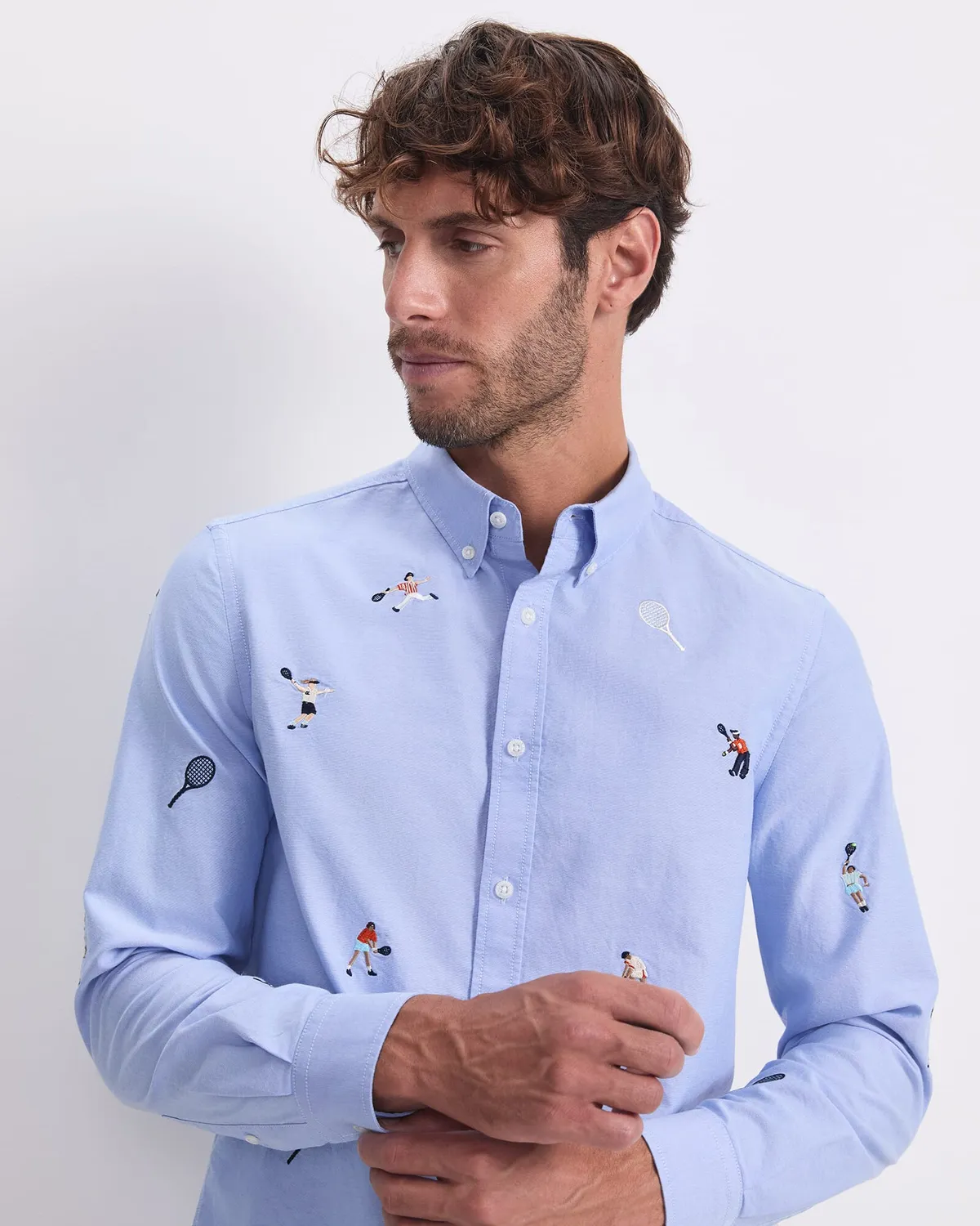 Sportscraft Oxford camicia uomo tennis ricamata cotone
