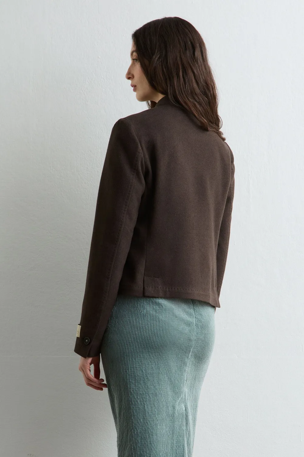 Massimo Alba Agra giacca corta marrone lana e cashmere