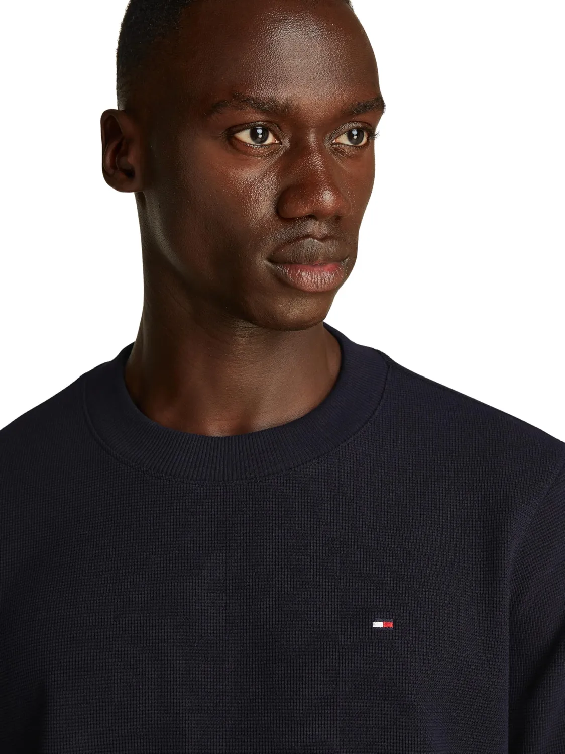 Tommy Hilfiger Textured maglietta uomo maniche lunghe grigia