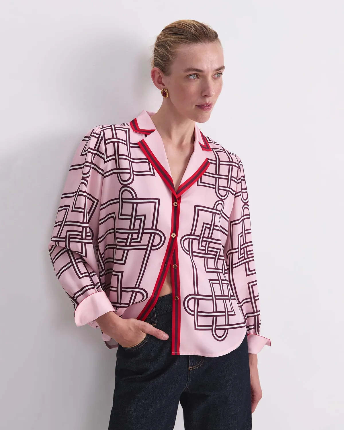 Sportscraft Rhodes blusa viscosa fantasia foulard