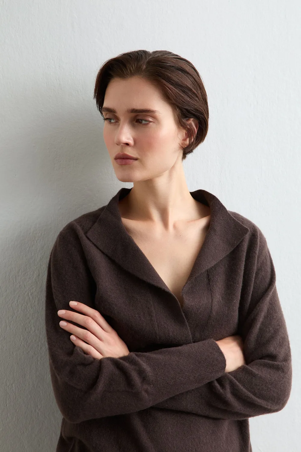 Massimo Alba Lucy polo cashmere chicory coffee boxy