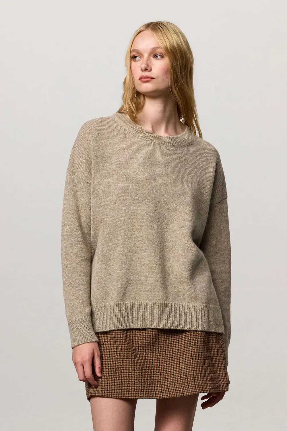 Massimo Alba Francesca maglione girocollo pearl grey
