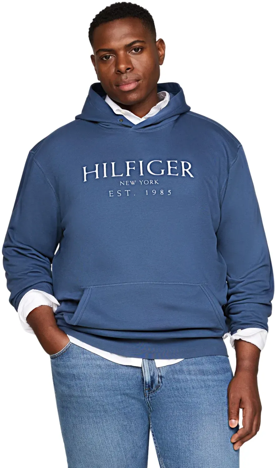 Tommy Hilfiger Logo Felpa Uomo con Cappuccio 3XL Plus Cotone