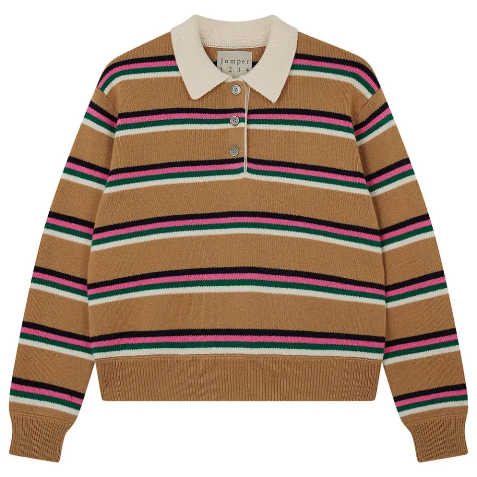 Jumper 1234 Stripe Rugby maglione lana cashmere cammello
