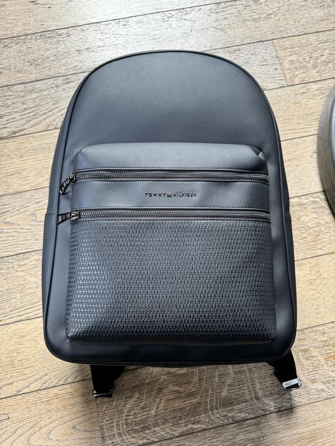Tommy Hilfiger Woven zaino nero tasca esterna