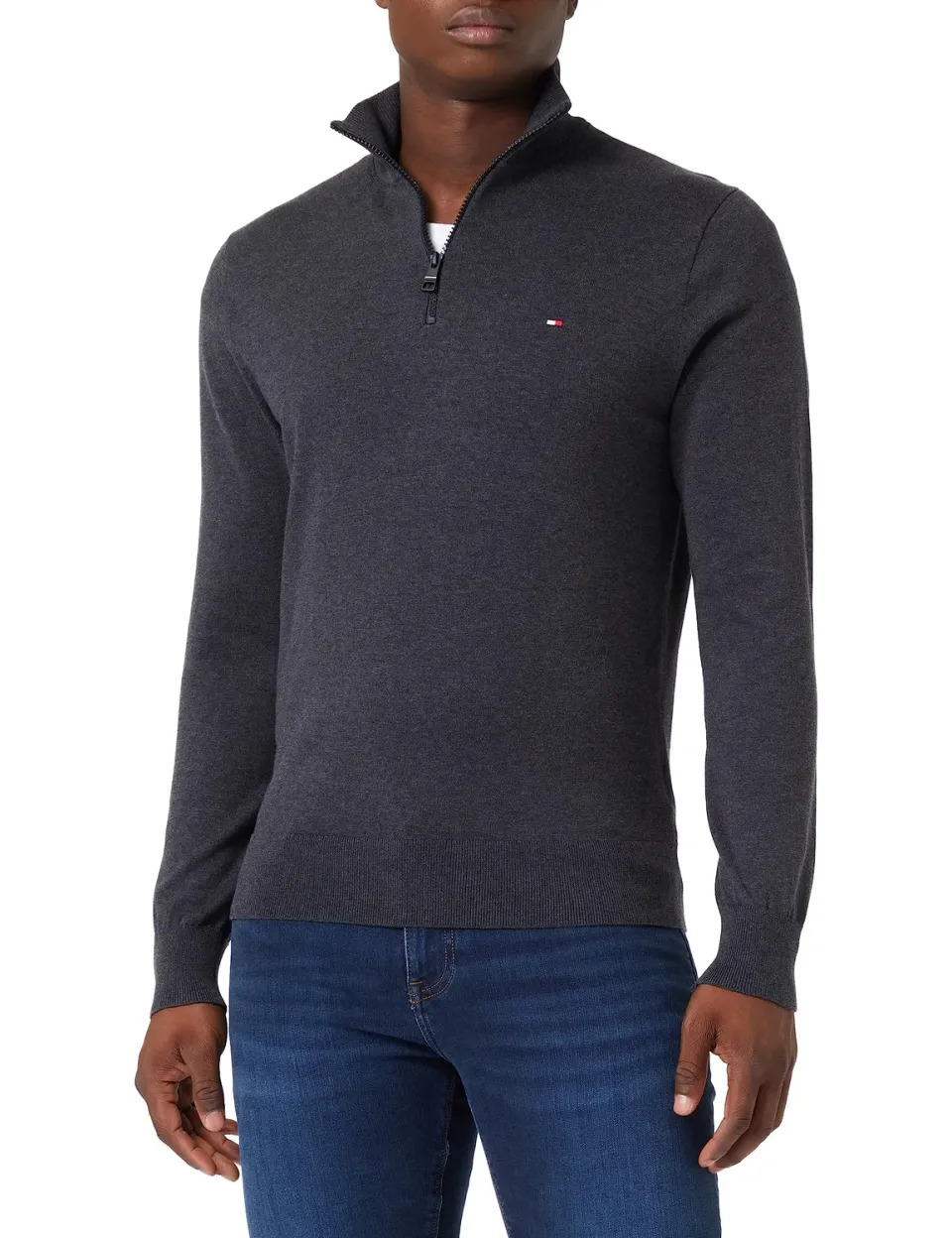 Tommy Hilfiger maglione uomo zip 3XL cotone blu