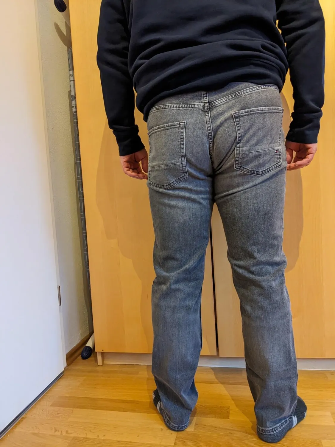 Tommy Hilfiger Denton jeans dritti uomo grigio elasticizzato