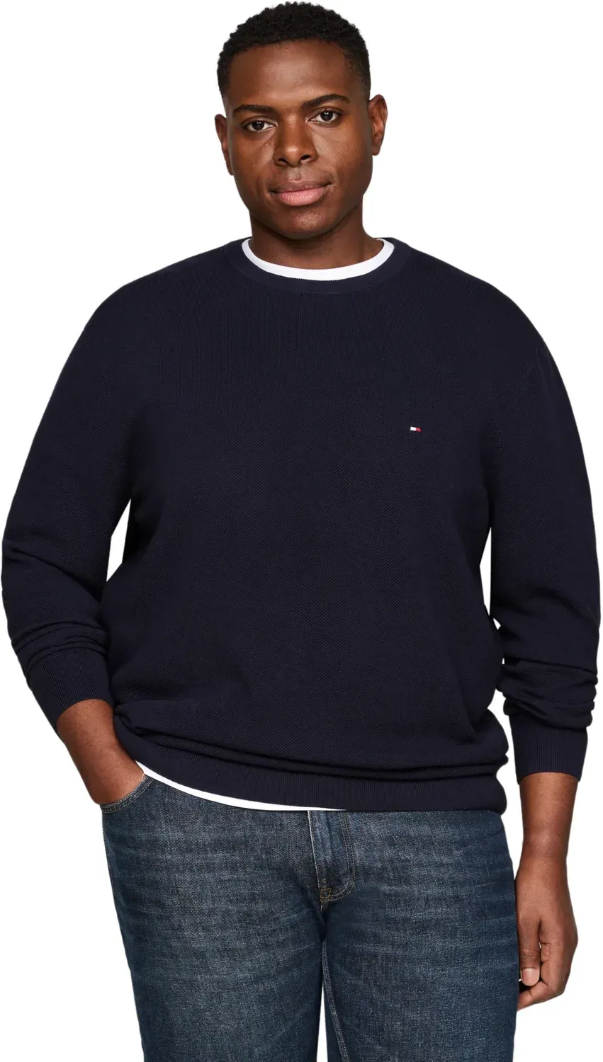 Tommy Hilfiger Essential Structure Maglione Uomo Blu Desert Sky