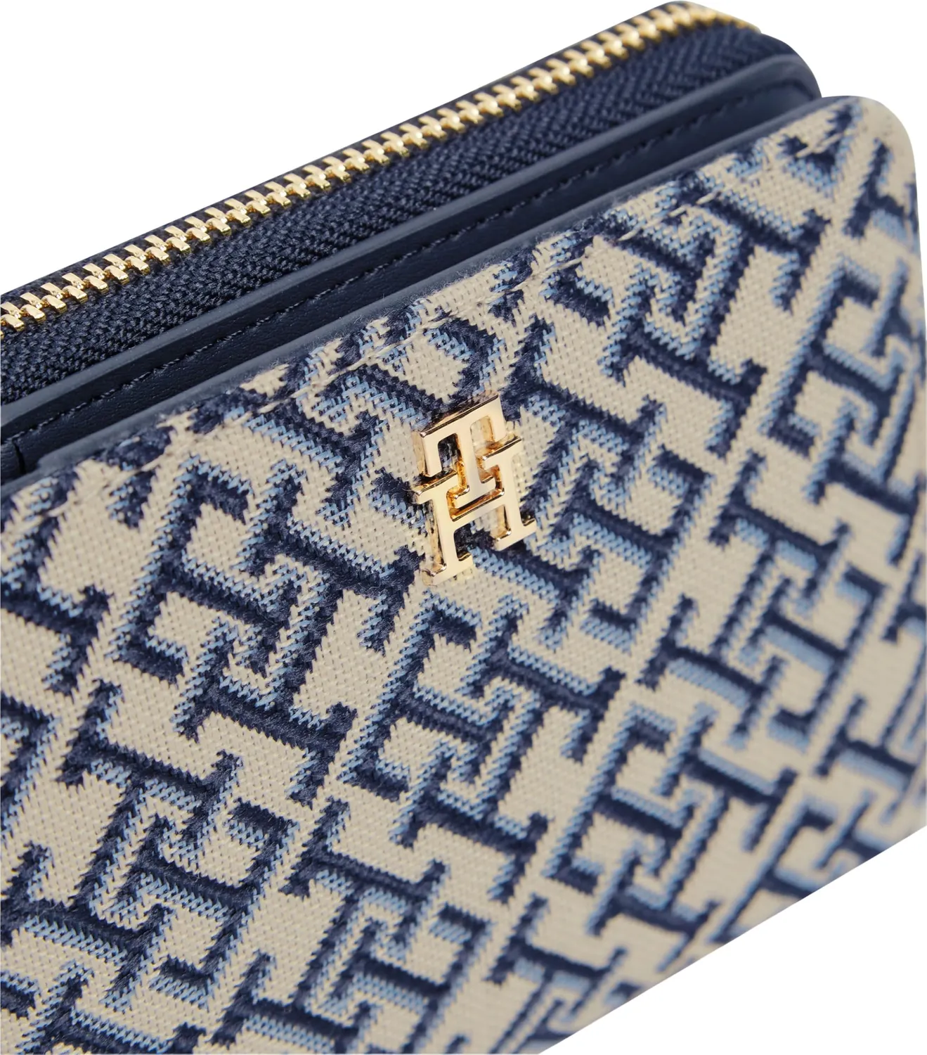 Tommy Hilfiger Icon Flap Portafogli Donna Blu Mono Jacquard