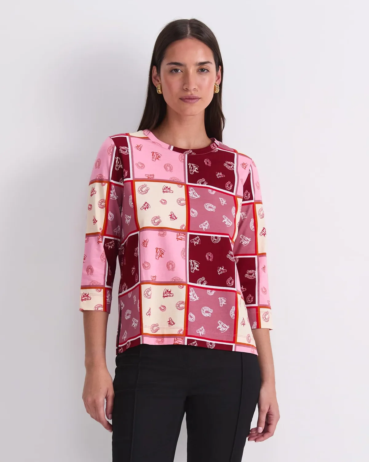 Sportscraft Horse Print Mercerised t-shirt cotone