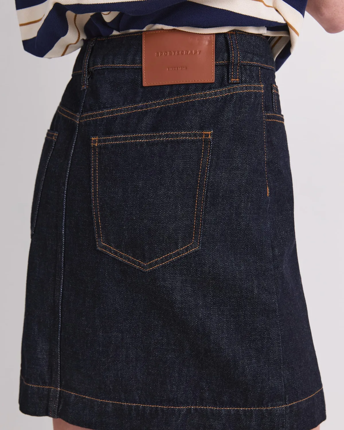 Sportscraft Simmi Denim Wrap gonna jeans indaco